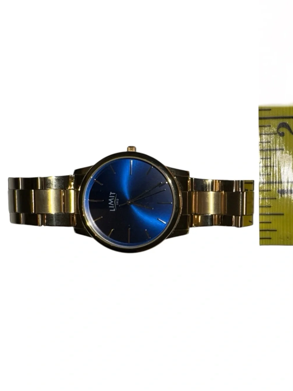 Blue Dial Gold-Tone Bracelet Watch